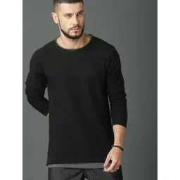 Roadster Men Black Solid Acrylic Pullover-picture-33