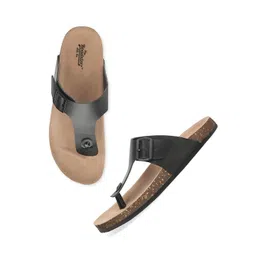 Roadster Men Black Solid Comfort Sandals with Buckle Detail-picture-26