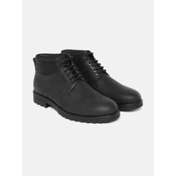 Roadster Men Black Solid Mid-Top Flat Boots-picture-15