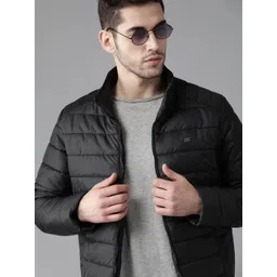 Roadster Men Black Solid Padded Jacket-picture-29
