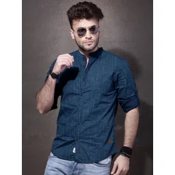 Roadster Men Blue Printed Casual Sustainable Shirt-picture-40