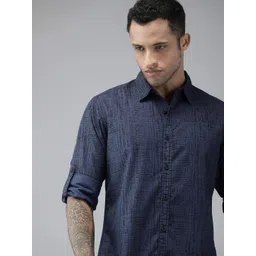 Roadster Men Blue Pure Cotton Abstract Printed Casual Shirt-picture-39