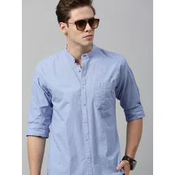 Roadster Men Blue Regular Fit Solid Casual Shirt-picture-29