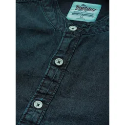 Roadster Men Blue Regular Fit Solid Pure Cotton Casual Sustainable Shirt image 2