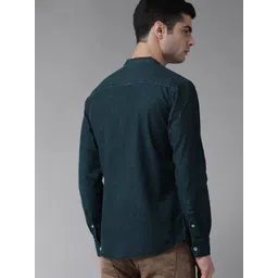 Roadster Men Blue Regular Fit Solid Pure Cotton Casual Sustainable Shirt image 5