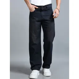 Roadster Men Blue Solid Cotton Loose Mid-Rise Light Fade Jeans-picture-34