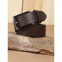 Roadster Men Brown Textured Leather Belt-image-40