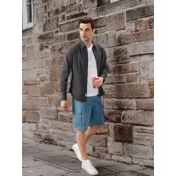 Roadster Men Charcoal Grey Opaque Casual Shirt-picture-10