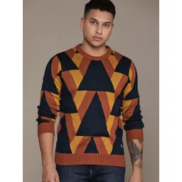 Roadster Men Geometric Printed Acrylic Pullover Sweater-picture-36
