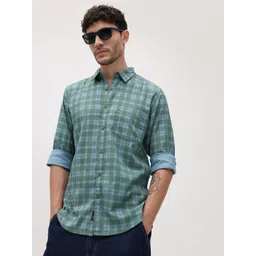Roadster Men Grid Tattersall Checks Checked Casual Shirt-picture-41