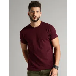 Roadster Men Maroon Curl Edge Cotton T-shirt-picture-20