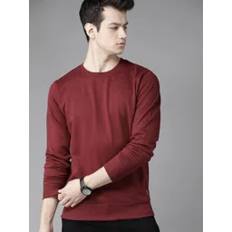 Roadster Men Maroon Solid Sweatshirt-picture-14