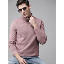 Roadster Men Mauve Self-Design Pullover-picture-25