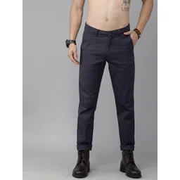 Roadster Men Navy Blue Regular Fit Solid Chinos-picture-28