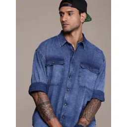 Roadster Men Oversized Pure Cotton Denim Casual Shirt-picture-32