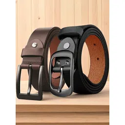 Roadster Men Pack Of 2 Tang Closure Leather Belt-picture-36
