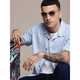 Roadster Men Printed Cuban Collar Relaxed Fit Pure Cotton Casual Shirt-picture-13