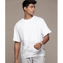 roadster Men Printed Round Neck Pure Cotton White T-Shirt-picture-21