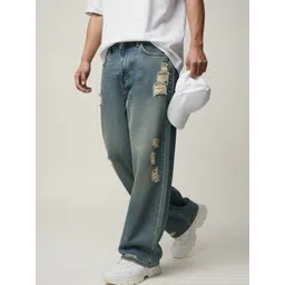 Roadster Men Relaxed Fit Mid-Rise Slash Knee Heavy Fade Jeans-picture-15