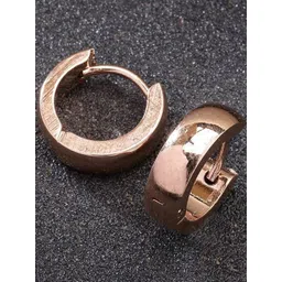 Roadster Men Rose Gold-Plated Stainless Steel Contemporary Half Hoop Earrings-picture-38