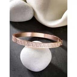 Roadster Men Rose Gold Stainless Steel Kada Bracelet-picture-15