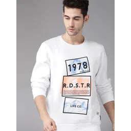 Roadster Men White & Orange Printed Sweatshirt-picture-14