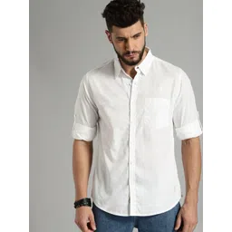 Roadster Men White Pure Cotton Sustainable Casual Shirt-picture-22