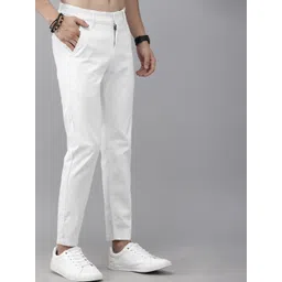 Roadster Men White Tapered Fit Solid Chinos-picture-38