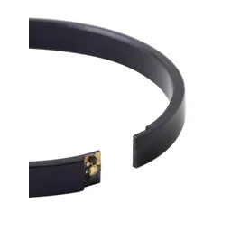 Roadster Men's Black Metal Interlock Kada Bracelet image 4