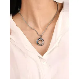 roadster Men's Three Lycogel Ring Pendant with Chain-picture-11