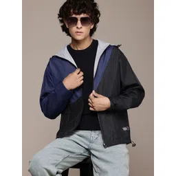 Roadster The Life Co. Colourblocked Tailored Hooded Jacket-picture-26