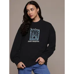 Roadster The Life Co. Graphic Printed Drop-Shoulders Sweatshirt-picture-18