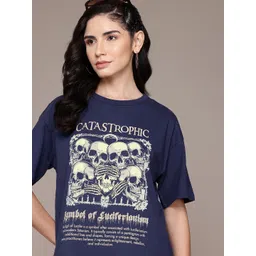 Roadster The Life Co. Graphic Printed Relaxed Fit Pure Cotton T-shirt-picture-22