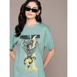 Roadster The Life Co. Graphic Printed Relaxed Fit Pure Cotton T-shirt-picture-15