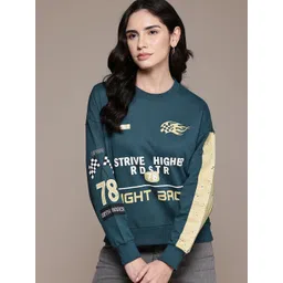 Roadster The Life Co. Typography Printed Drop-Shoulder Sleeves Sweatshirt-picture-31