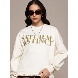 Roadster The Life Co. Typography Printed Drop-Shoulders Sweatshirt-picture-19