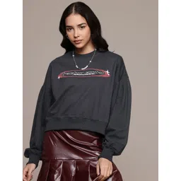 Roadster The Life Co. Typography Printed Drop-Shoulders Sweatshirt-picture-25