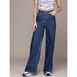 Roadster The Life Co. Women Wide Leg High-Rise Stretchable Jeans-picture-25