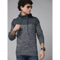 Roadster The Lifestyle Co. Men Colourblocked Hooded Pullover-picture-19