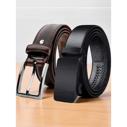 Roadster The Lifestyle Co. Men Set of 2 Textured PU Belt-picture-10