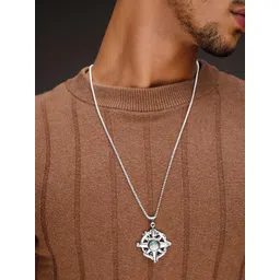 Roadster The Lifestyle Co Men Silver-Plated & Black Chain Silver Plated Silver Chain-picture-12
