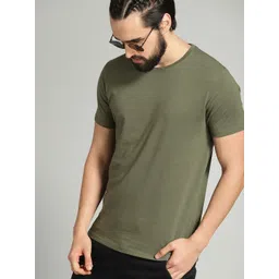 Roadster The Lifestyle Co. Solid Round Neck Pure Cotton T-shirt-picture-37