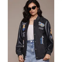 Roadster The Lifestyle Co. Typography Embroidered Varsity Jacket-picture-34