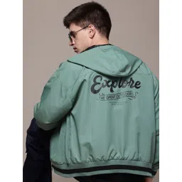 Roadster The Lifestyle Co. Typography Printed Back Hooded Bomber Jacket-picture-23