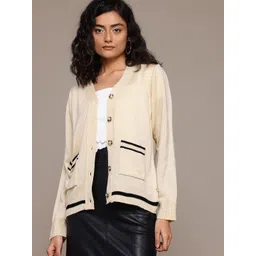 Roadster The Lifestyle Co Women Cardigan with Applique Detail-picture-24