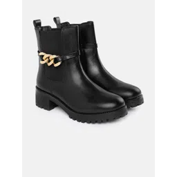 Roadster The Lifestyle Co. Women Mid Top Chelsea Boots With Chain Detail-picture-19