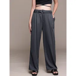 Roadster The Lifestyle Co. Women Pleated Parallel Trousers With Belt-picture-18