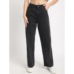 roadster The Lifestyle Co Women Pure Cotton Straight-Fit High Rise No Fade Jeans-picture-10