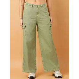 Roadster The Lifestyle Co. Women Straight Fit High Rise Cargo Jeans-picture-16