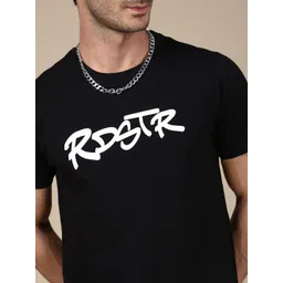 Roadster Typography Printed Round Neck Pure Cotton T-Shirt image 5